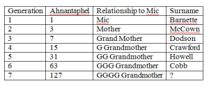 DNA MtDNA Relationship Chart